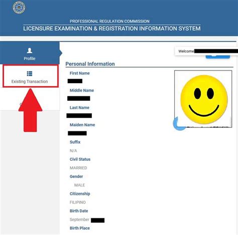Personal details on lerisaccount (PRC) .